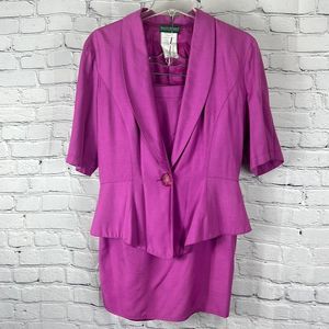 Vintage Harve Benard suit two piece dark pink size 14